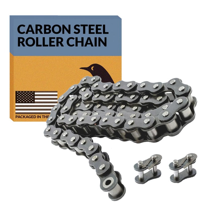 PGN Bearings PGN #25 Roller Chain - 10 Feet + 2 Free Connecting Links - Carbon Steel Chains for Bycicles, Mini Bikes, Motorcycles, Go-Karts, Home and Industrial Machinery - 479 Links - Image 1